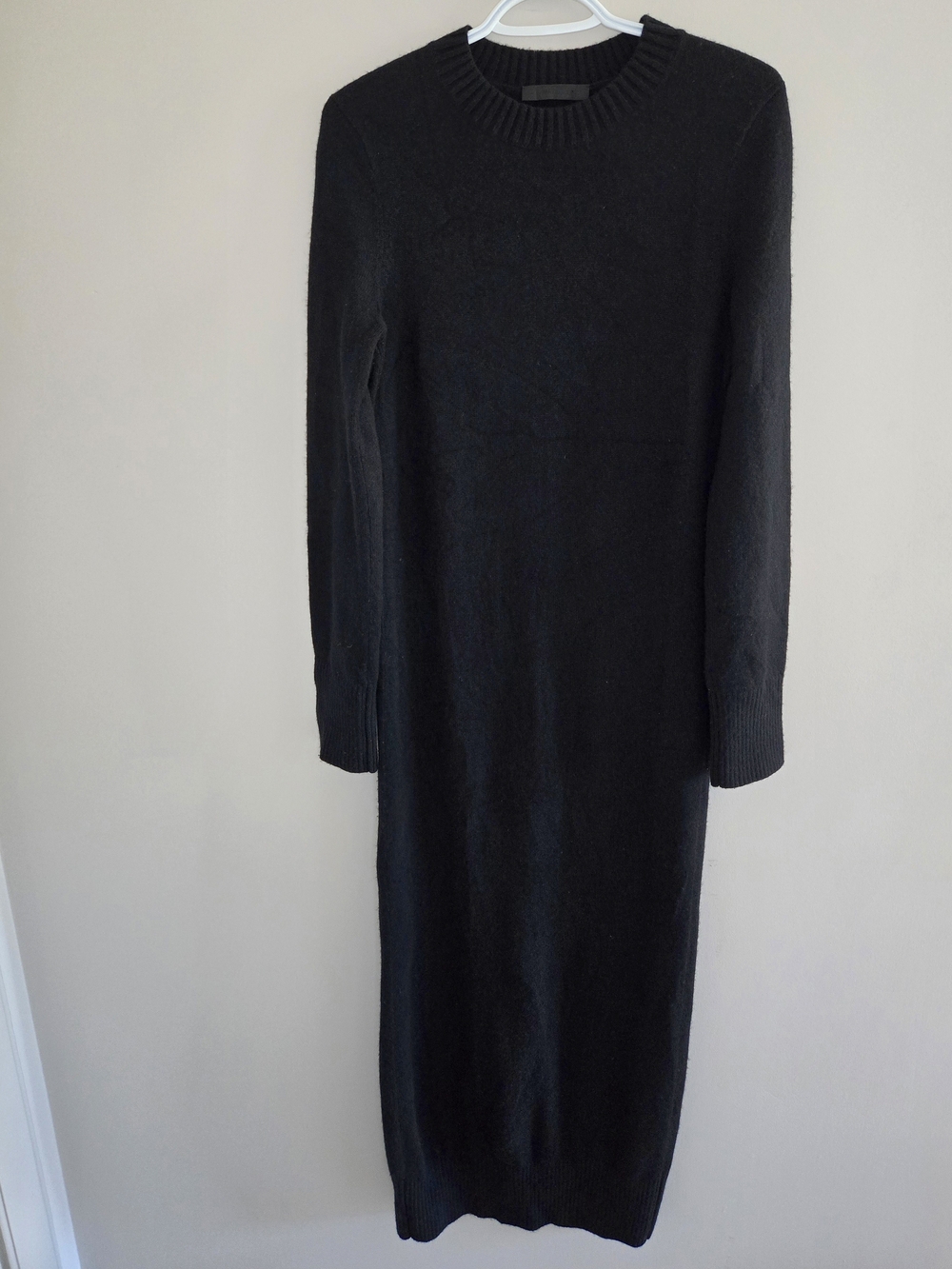 Mo&Co cashmere + wool long sleeve fitted maxi dress, capsule item, medium, new